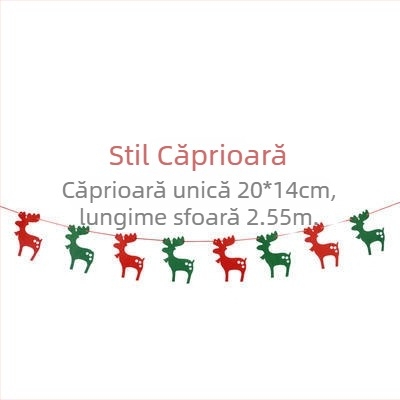 Decorațiuni din fetru de Crăciun cu stegulețe triunghiulare pentru vitrină