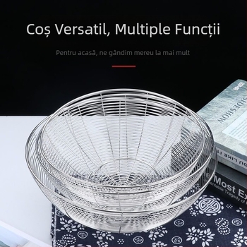 Coș rotund din oțel inoxidabil 316 pentru fructe și legume, sită de drenaj pentru spălare