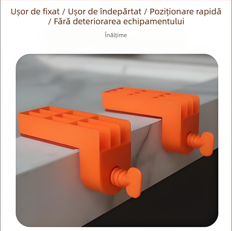 Unealtă de fixare a unghiului drept pentru plăci, clipuri pentru rosturi și dispozitiv de nivelare