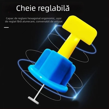 Nivelator pentru plăci cu ace înlocuibile, unealtă pentru montarea plăcilor mari, locator din oțel și elemente cruciforme