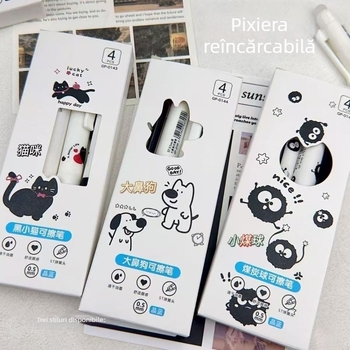 Stilou erasabil cu priză moale pentru o postură corectă, destinat elevilor din clasa a III-a, acționare prin apăsare, culoare albastru cristal sau negru carbon.