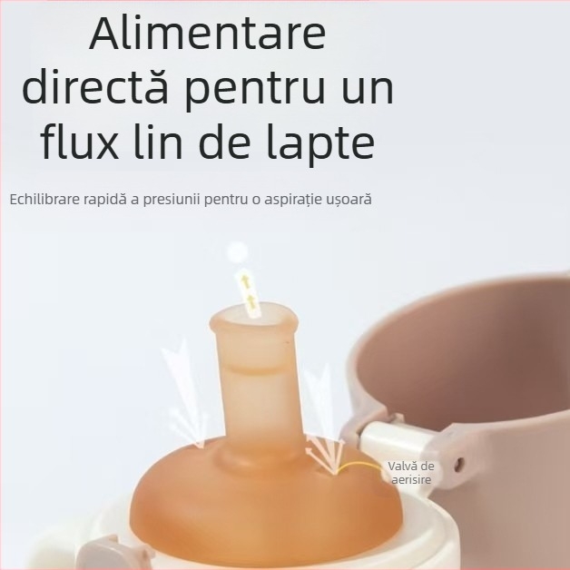 Widie Bear Accesorii pentru mamelon și pai pentru sticlă, silicon cu nano-argintiu, gură largă, universale
