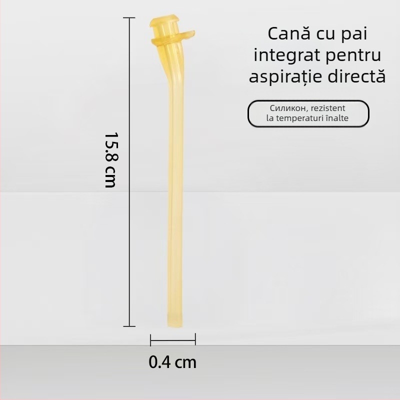 Widie Bear Accesorii pentru mamelon și pai pentru sticlă, silicon cu nano-argintiu, gură largă, universale
