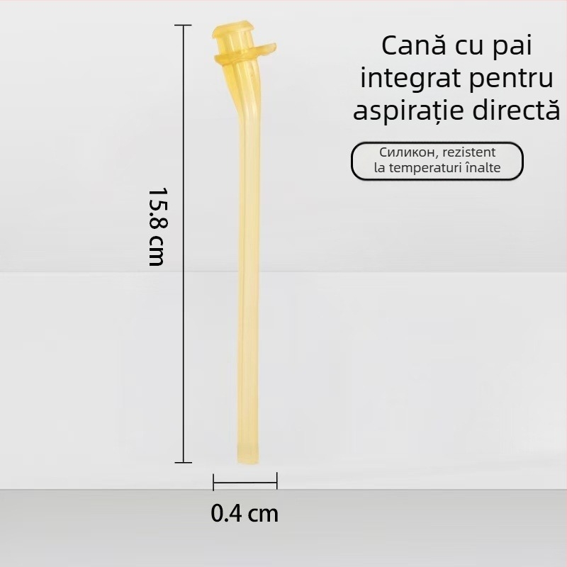 Widie Bear Accesorii pentru mamelon și pai pentru sticlă, silicon cu nano-argintiu, gură largă, universale