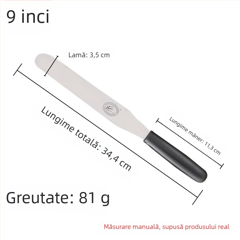 Set de ustensile de bucătărie pentru coacere: spatulă pentru prăjituri, cuțit drept, cuțit curbat, spatulă pentru cremă și racletă de bucătărie