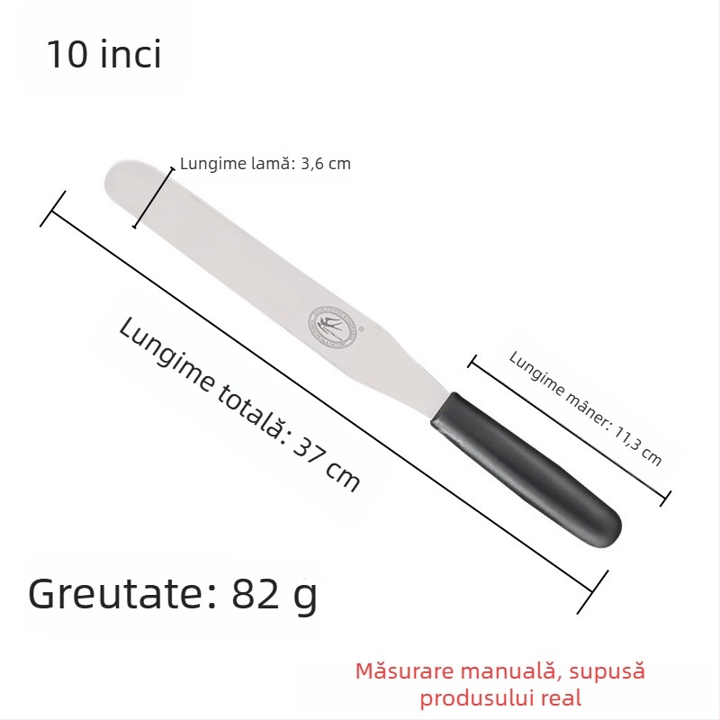 Set de ustensile de bucătărie pentru coacere: spatulă pentru prăjituri, cuțit drept, cuțit curbat, spatulă pentru cremă și racletă de bucătărie
