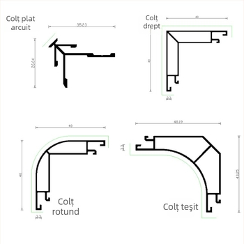 Panou decorativ pentru perete integrat, bandă metalică decorativă, margine în formă de I, colț rotund Yin‑Yang, placă Begonia carbon crystal