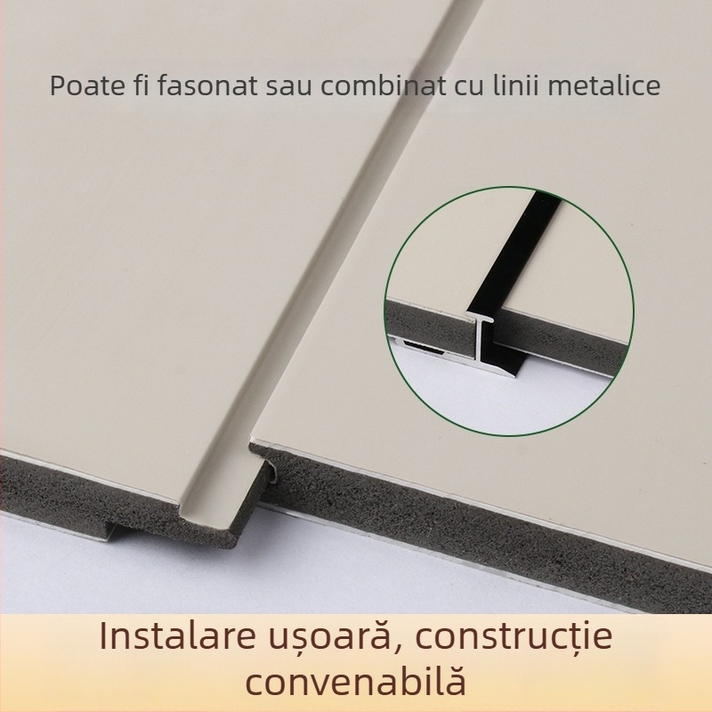 Panou de perete WPC cu veneer din lemn și placă din cristal de carbon – panou interblocant fără rosturi pentru decor hotelier
