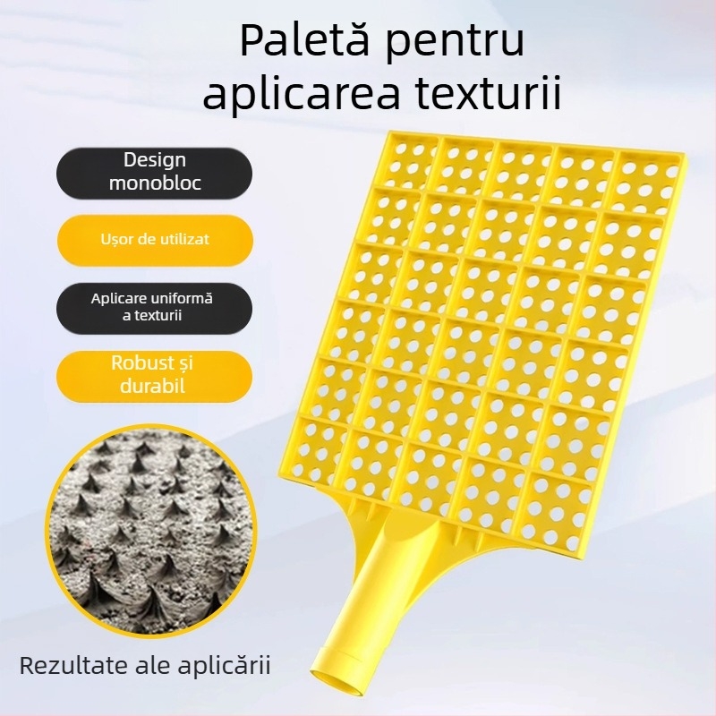 Instrument nou de tencuială pentru texturarea pereților pe șantier — unealtă auxiliară îmbunătățită pentru mortar și ciment