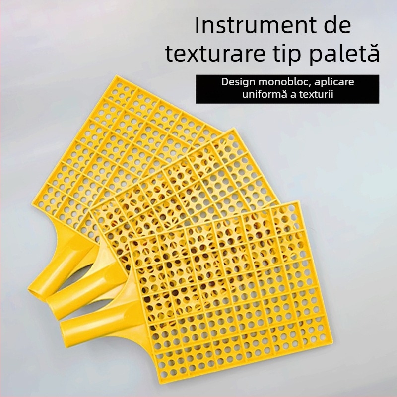 Instrument nou de tencuială pentru texturarea pereților pe șantier — unealtă auxiliară îmbunătățită pentru mortar și ciment