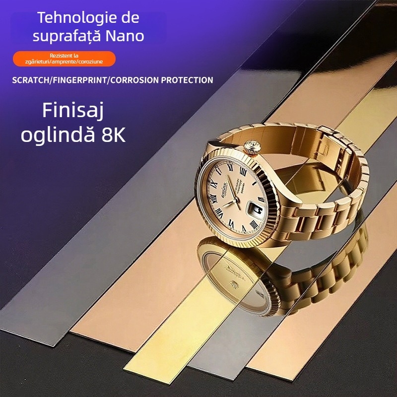 Oțel inoxidabil – bandă plată pentru plintă, decor de tavan și pereți, acoperire margini plăcilă ceramice, personalizabil.