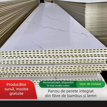 Panouri de perete integrate din fibre de bambus pentru decor interior – panouri pentru auto-montaj, finisaj lemnos, panouri din cristale de carbon