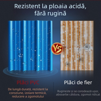 Plăci PVC, plăci ondulate albe, panouri din oțel vopsit anticoroziv pentru acoperișuri industriale