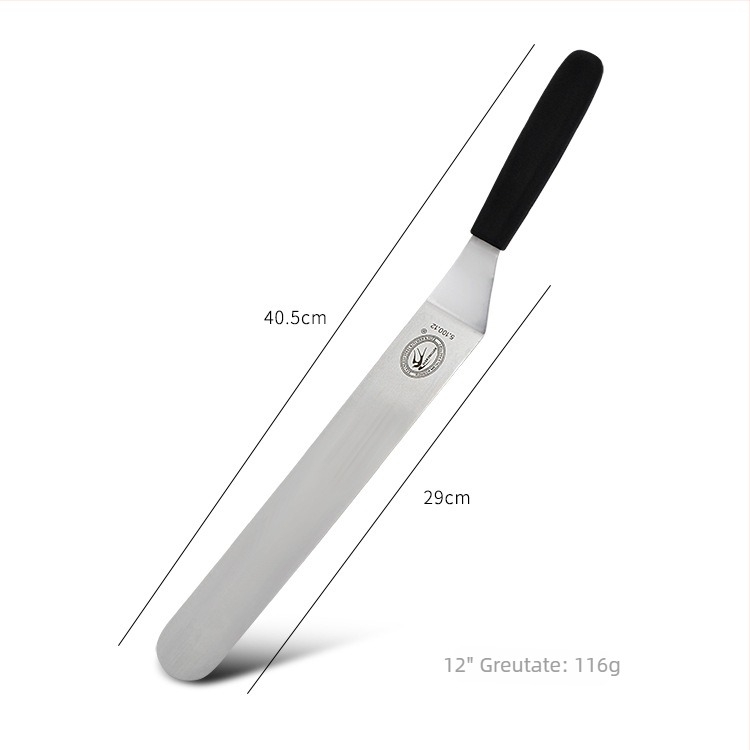 Spatulă pentru tort din oțel inoxidabil, lamă curbată pentru tort, cuțit pentru unt și racletă pentru cremă – unelte de patiserie