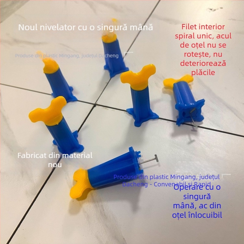 Nivelator pentru plăci ceramice, nou, îngroșat, cu operare cu o singură mână și ace înlocuibile pentru poziționarea rosturilor