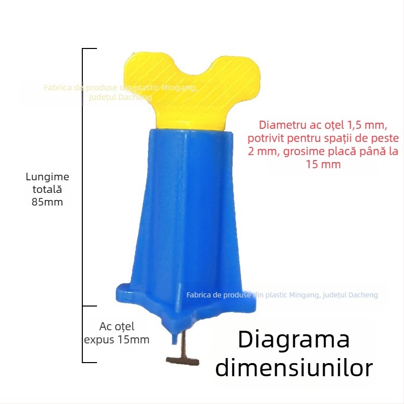 Nivelator pentru plăci ceramice, nou, îngroșat, cu operare cu o singură mână și ace înlocuibile pentru poziționarea rosturilor