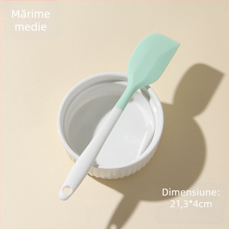 Spatulă din silicon integrată, spatulă mare, moale pentru prăjituri și creme, de calitate alimentară, spatulă antiaderentă.