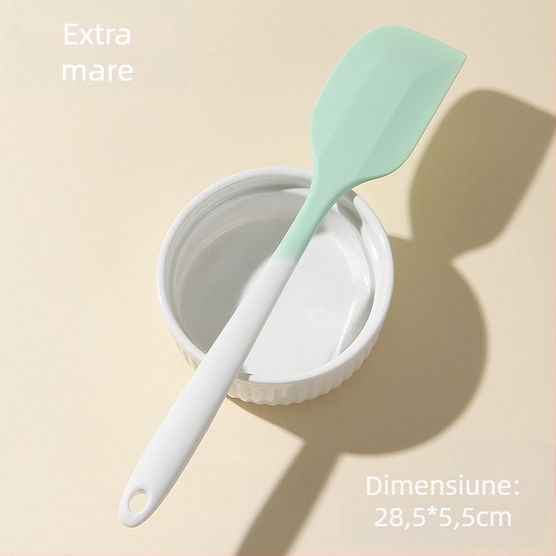 Spatulă din silicon integrată, spatulă mare, moale pentru prăjituri și creme, de calitate alimentară, spatulă antiaderentă.
