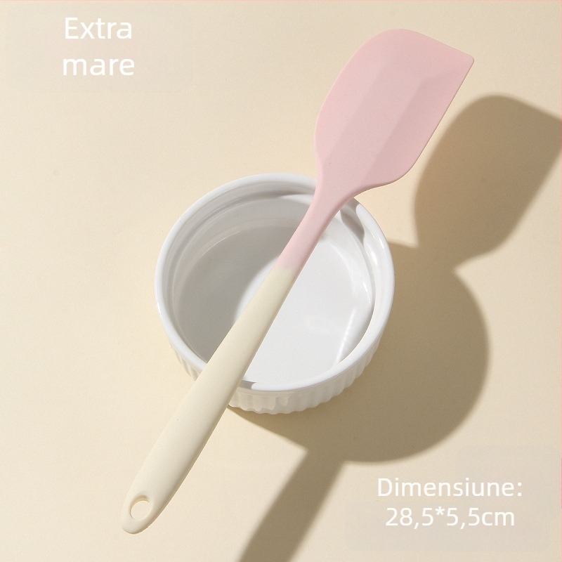 Spatulă din silicon integrată, spatulă mare, moale pentru prăjituri și creme, de calitate alimentară, spatulă antiaderentă.