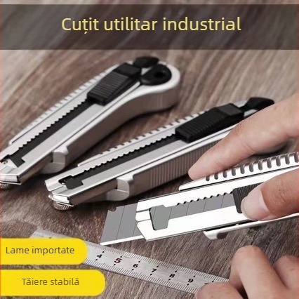 Cuțit utilitar greu, cu cinci lame, destinat pentru tapet, electrician, deschiderea coletelor și tăierea hârtiei