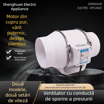 Ventilator DPT-200 pentru conducte, puternic și silențios, pentru evacuarea aerului în bucătărie