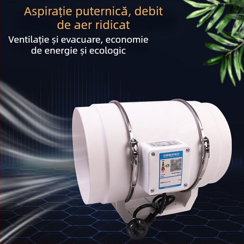Ventilator DPT-200 pentru conducte, puternic și silențios, pentru evacuarea aerului în bucătărie