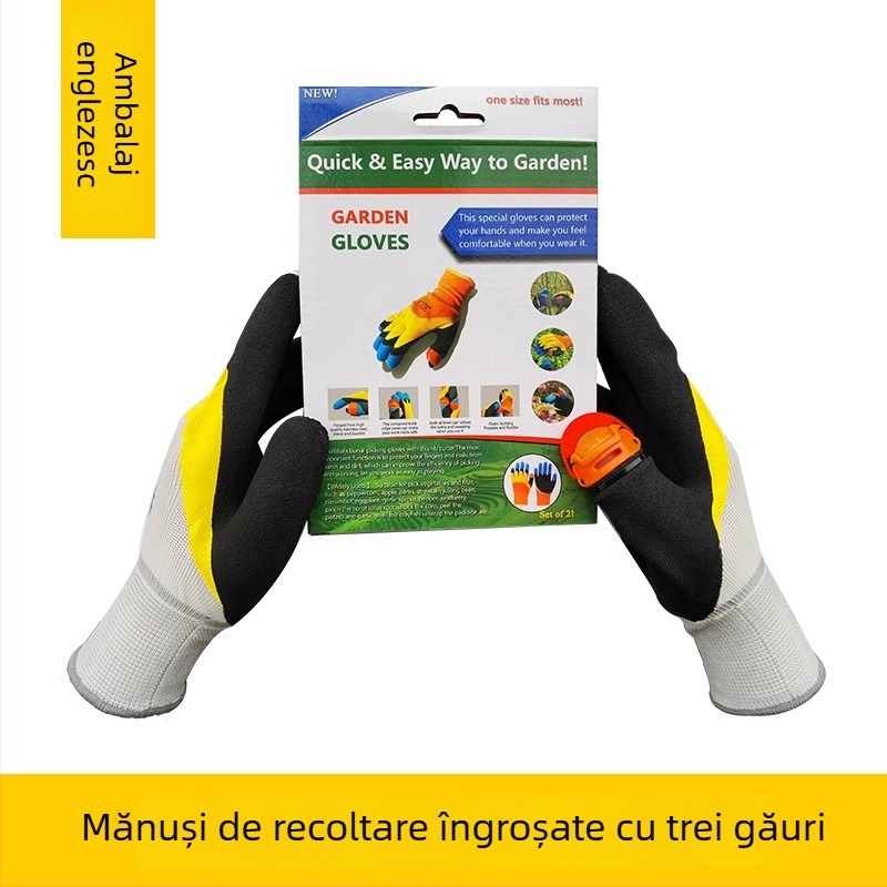 Mănuși de recoltare cu lamă încorporată pentru degetul mare, pentru cules ardei, fasole și ceai
