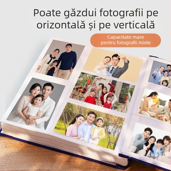 Album foto cu pagini intercalate, dimensiuni 5/6/7 inci, depozitare pentru fotografii de familie și bebeluși, album despre creștere