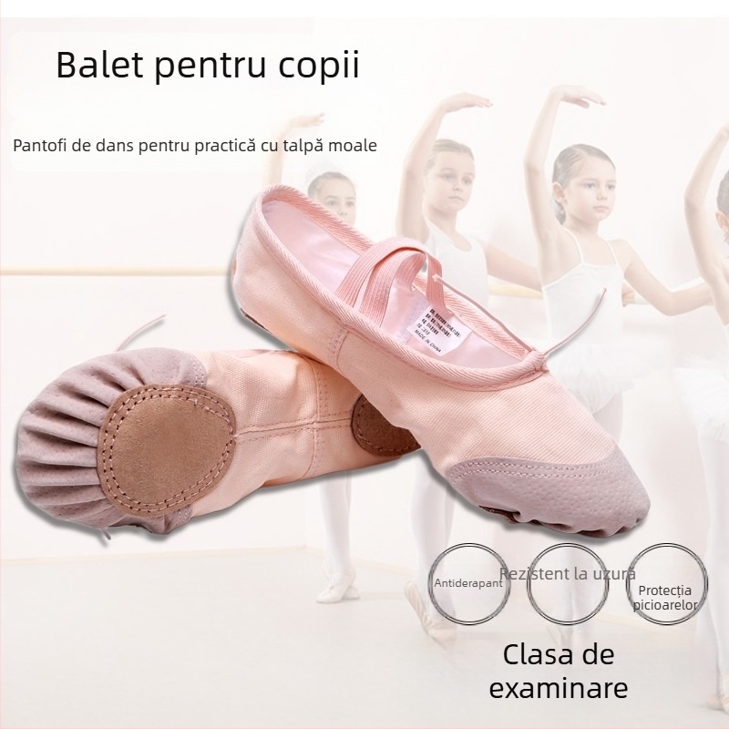 Kwai Valley Pantofi de dans unisex, talpă moale, partea superioară din pânză, respirabili, ușori, pentru balet și dansuri populare
