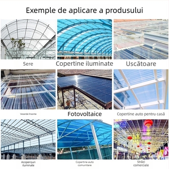 Panou complet transparent din policarbonat pentru acoperișuri, copertine și balcoane; panou de iluminare transparent, model 840