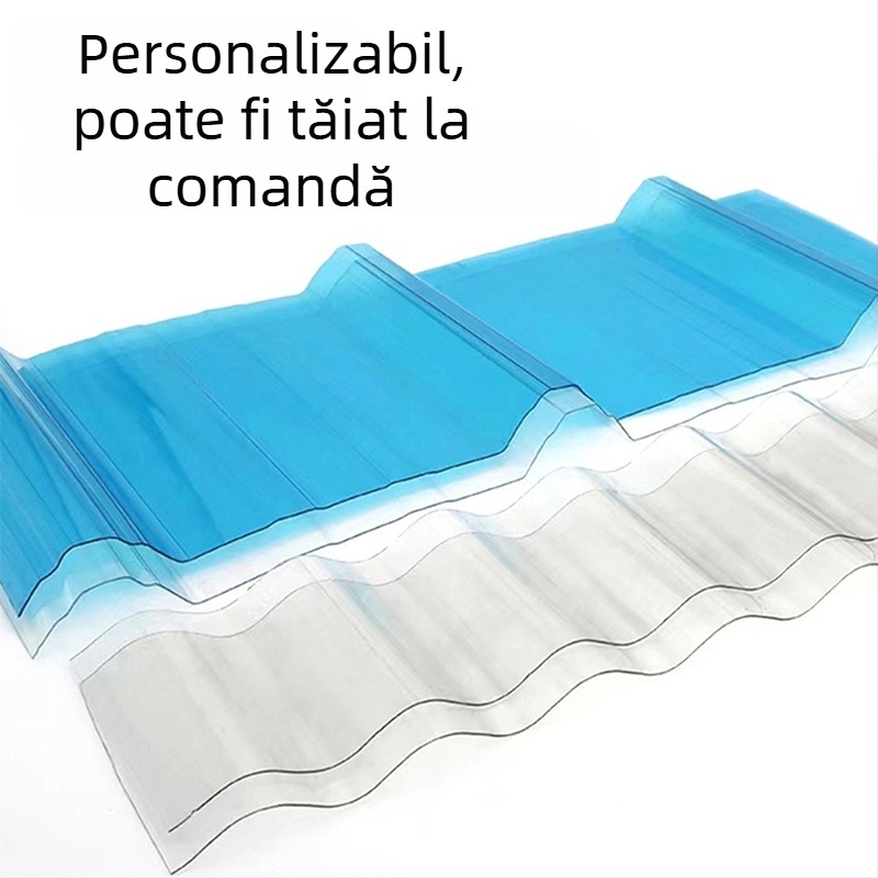 Panou complet transparent din policarbonat pentru acoperișuri, copertine și balcoane; panou de iluminare transparent, model 840