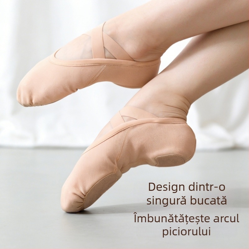 Pantofi de dans din material elastic, talpă moale, stil labă de pisică, pentru dansul chinezesc și balet pentru femei și fete
