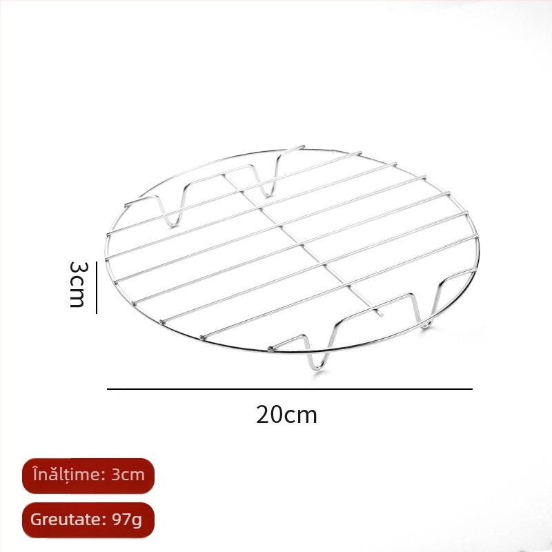 Raft de abur din oțel inoxidabil pentru oală sub presiune și orezător, cu picioare joase și design izolant pentru gătit la abur ouă și legume