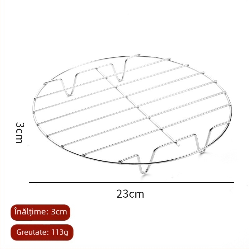Raft de abur din oțel inoxidabil pentru oală sub presiune și orezător, cu picioare joase și design izolant pentru gătit la abur ouă și legume