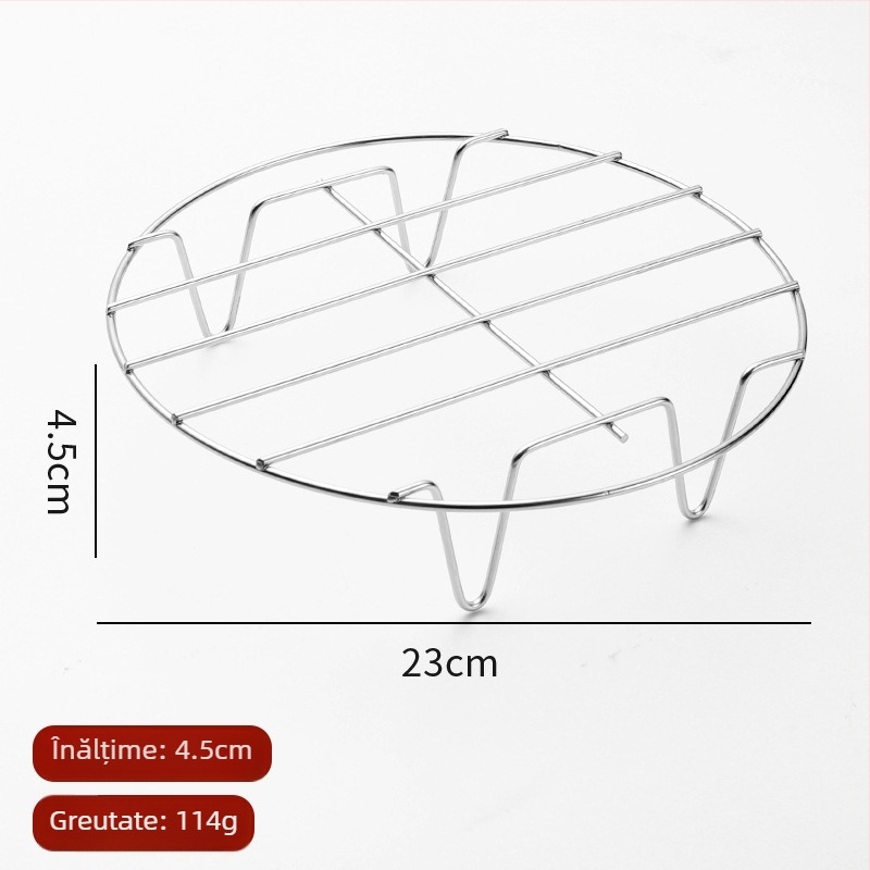 Raft de abur din oțel inoxidabil pentru oală sub presiune și orezător, cu picioare joase și design izolant pentru gătit la abur ouă și legume