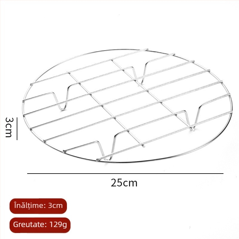 Raft de abur din oțel inoxidabil pentru oală sub presiune și orezător, cu picioare joase și design izolant pentru gătit la abur ouă și legume