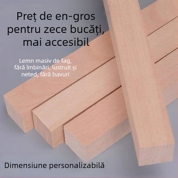 Șiruri de lemn fag și plăci din lemn masiv pentru practică DIY de sculptură, suprafață brută de lemn pentru birou, dimensiuni dreptunghiulare