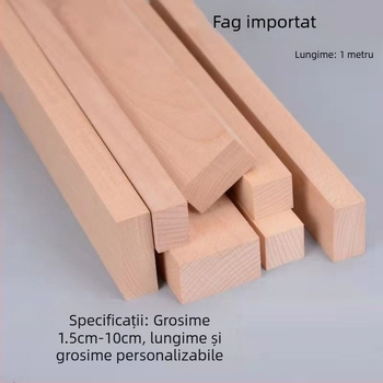 Șiruri de lemn fag și plăci din lemn masiv pentru practică DIY de sculptură, suprafață brută de lemn pentru birou, dimensiuni dreptunghiulare