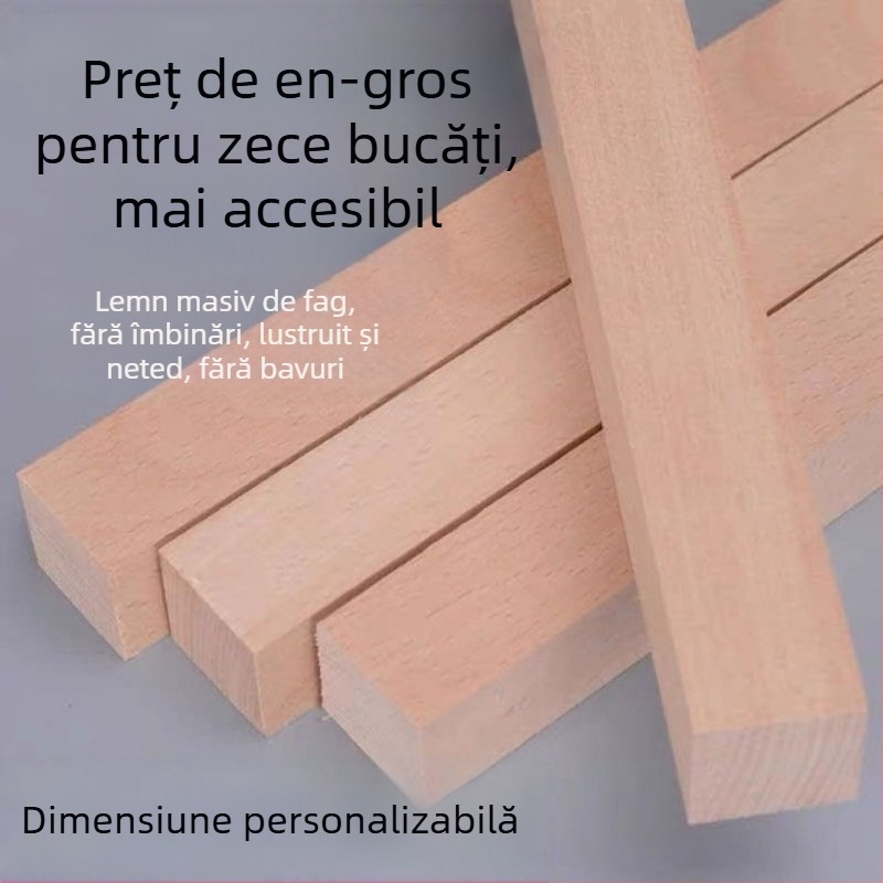 Șiruri de lemn fag și plăci din lemn masiv pentru practică DIY de sculptură, suprafață brută de lemn pentru birou, dimensiuni dreptunghiulare