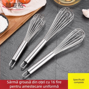 Batător de ouă din oțel inoxidabil, manual, 10 inch, pentru coacere