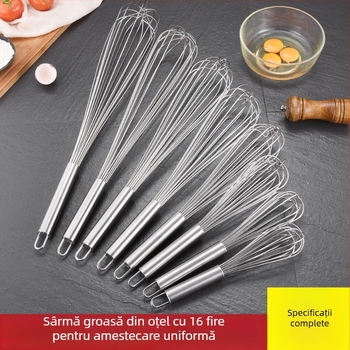 Batător de ouă din oțel inoxidabil, manual, 10 inch, pentru coacere