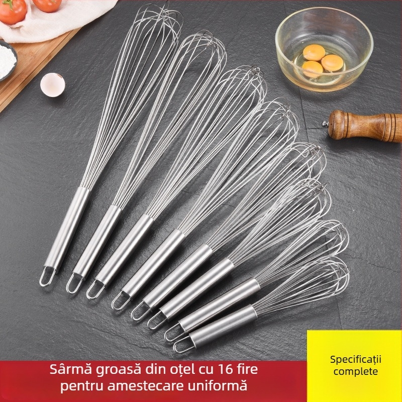 Batător de ouă din oțel inoxidabil, manual, 10 inch, pentru coacere