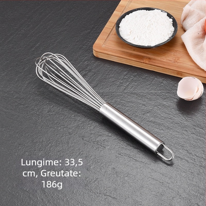 Batător de ouă din oțel inoxidabil, manual, 10 inch, pentru coacere