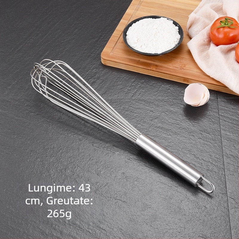 Batător de ouă din oțel inoxidabil, manual, 10 inch, pentru coacere