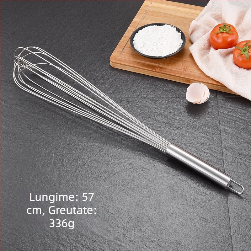 Batător de ouă din oțel inoxidabil, manual, 10 inch, pentru coacere