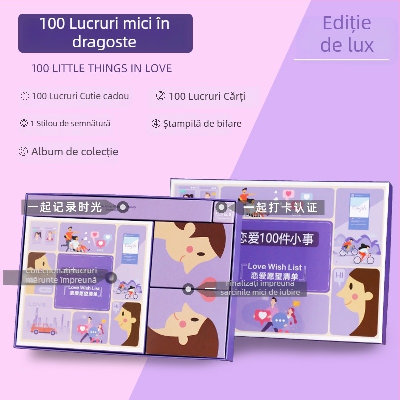 100 de lucruri pe care cuplurile le pot face împreună — album din hârtie de creație, 50 de pagini