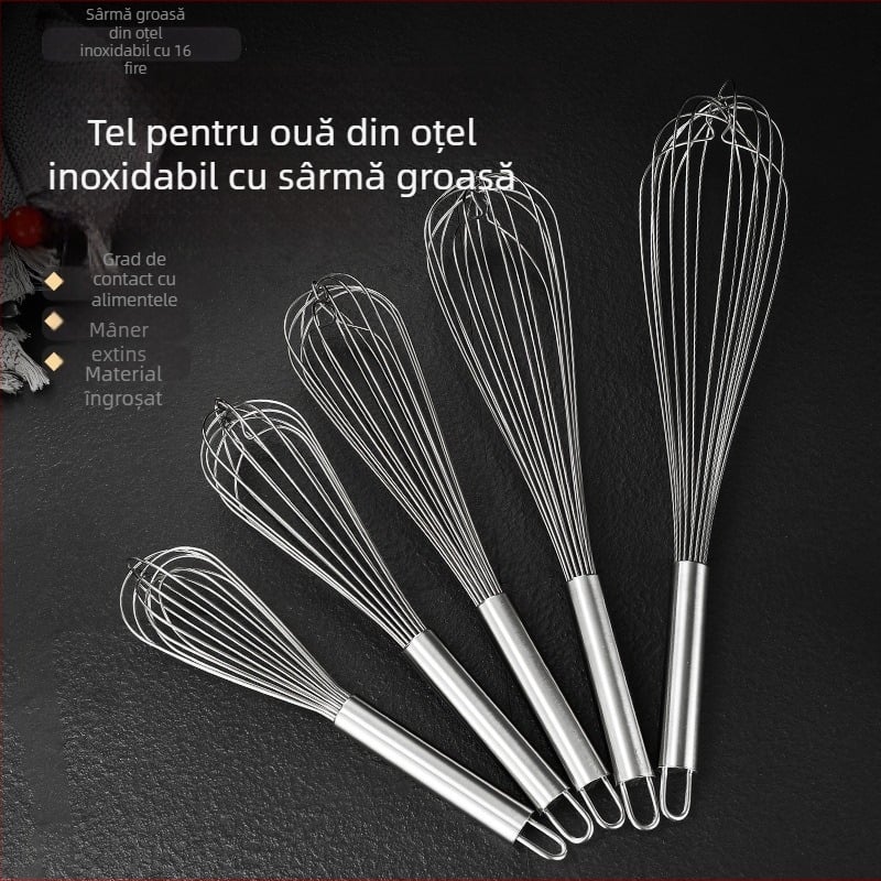 Bețișor de mixare din oțel inoxidabil, manual, pentru bucătărie și cofetărie