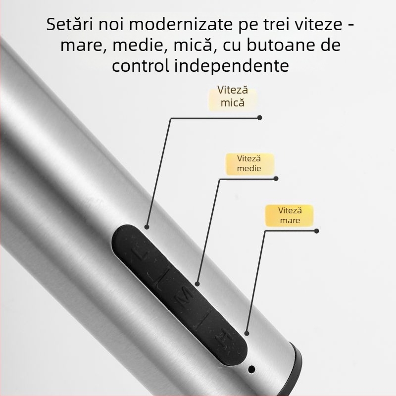 Bețișor de ou portabil din oțel inoxidabil, USB reîncărcabil, mixer de uz casnic, mini spumator de lapte