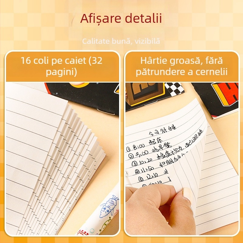 Hi Nezha caiet mic, licență oficială, format B7, stil desen animat, pentru birou și învățare, caiet pentru erori