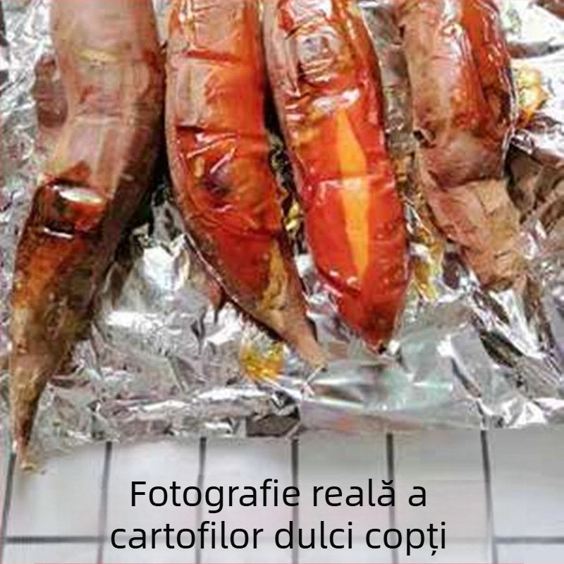 Folie de aluminiu moale, îngroșată pentru cuptor – destinat uzului casnic și comercial; ideală pentru pește, fructe de mare și pui.
